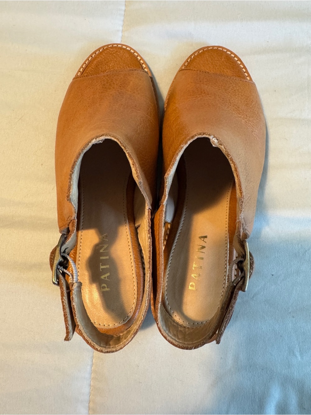 Classic Tan Leather Open-Toe Slingback - Picture 7 of 16